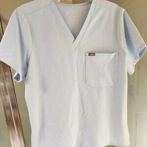 FIGS Technical Collection Women Short Sleeves Light Blue Scrub Top Sz.L